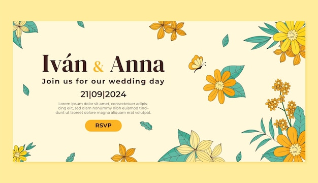 hand drawn wedding template