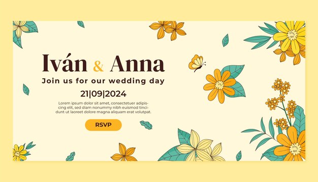 hand drawn wedding template