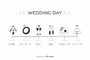 Free vector hand drawn wedding timeline