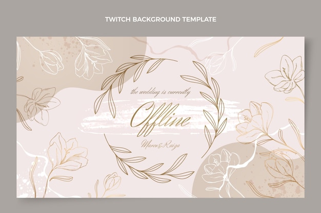 Free vector hand drawn wedding twitch background