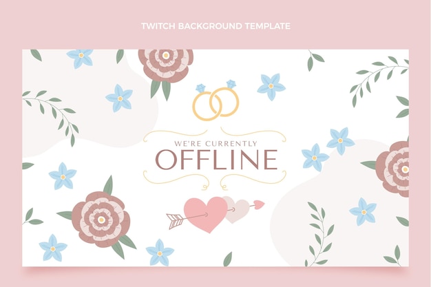 Free vector hand drawn wedding twitch background