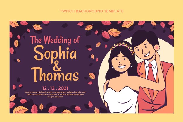 Hand drawn wedding twitch background