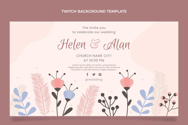 Hand drawn wedding twitch background