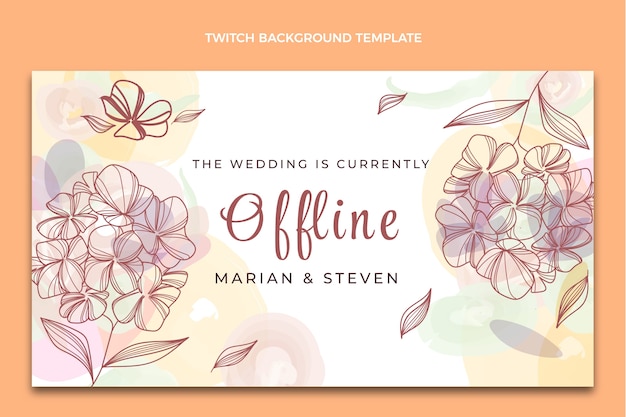 Free vector hand drawn wedding twitch background