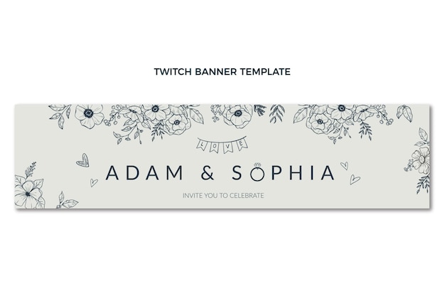 Hand drawn wedding twitch banner