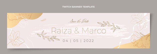 Hand drawn wedding twitch banner