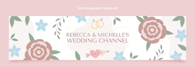 Hand drawn wedding twitch banner