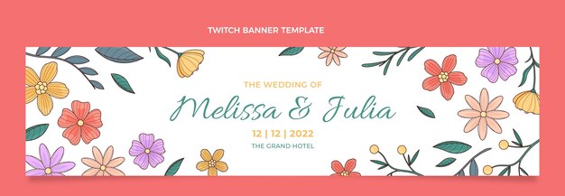 Hand drawn wedding twitch banner