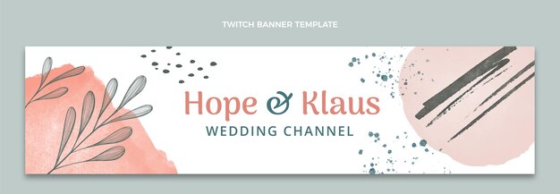 Hand drawn wedding twitch banner