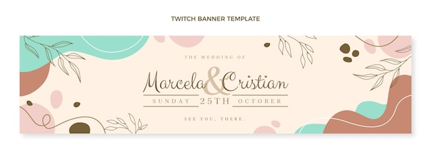 Free vector hand drawn wedding twitch banner