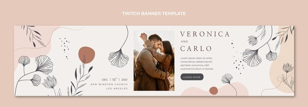 Hand drawn wedding twitch banner