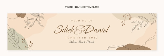 Hand drawn wedding twitch banner