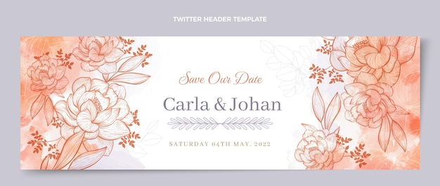 Hand drawn wedding twitter header