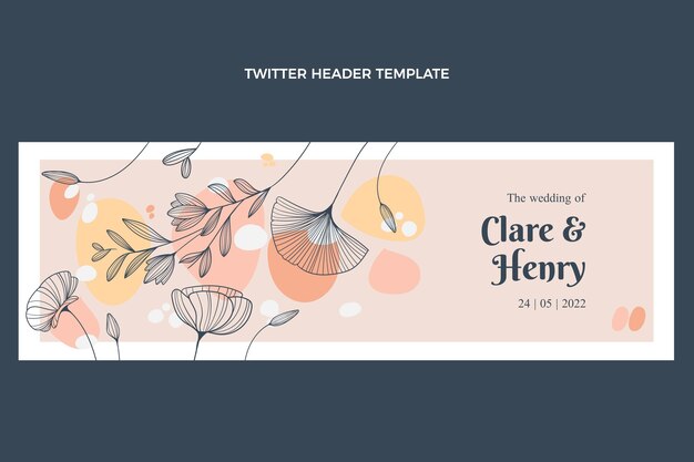 Hand drawn wedding twitter header