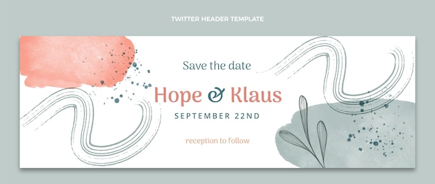 Free vector hand drawn wedding twitter header