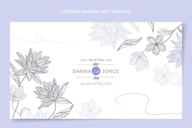 Hand drawn wedding youtube channel art