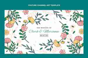 Free vector hand drawn wedding youtube channel art