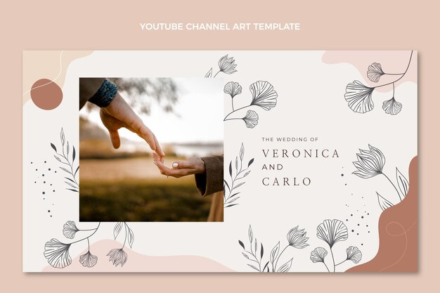 Hand drawn wedding youtube channel art