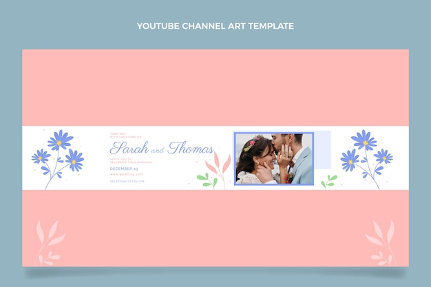 手描きの結婚式のYouTubeチャンネルアート