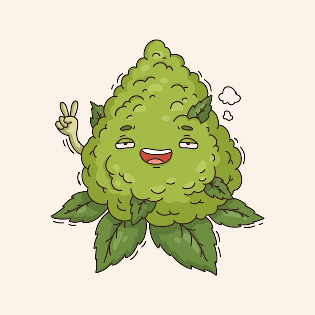 Free vector hand drawn weed  cartoon illustration