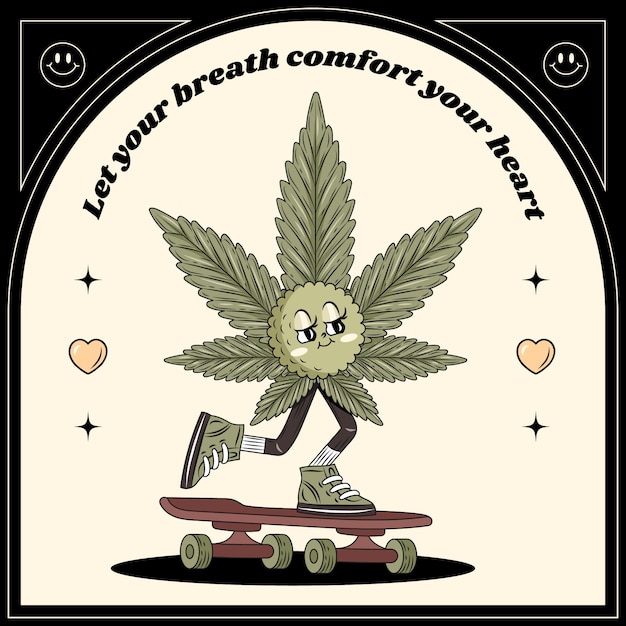 Free vector hand drawn weed cartoon illustration