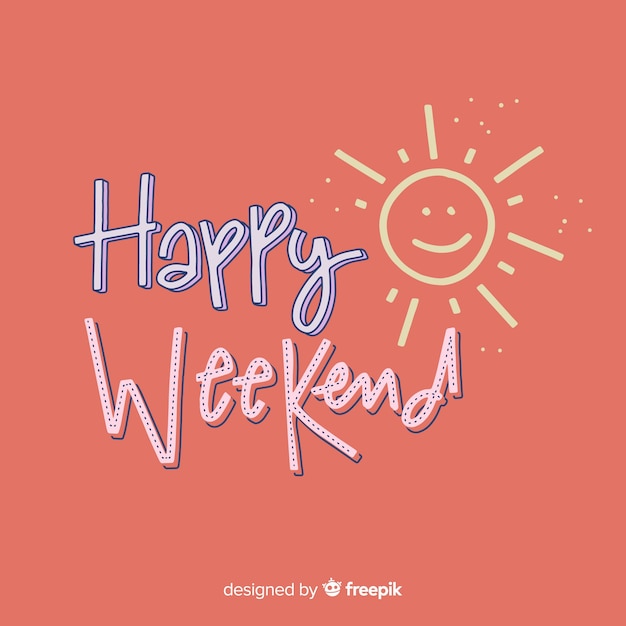 Free vector hand drawn weekend greeting