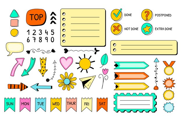 Planner stickers cute Vectors & Illustrations for Free Download