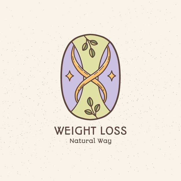 Hand drawn weight loss logo template