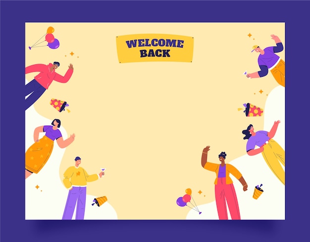 Free vector hand drawn welcome party photocall template