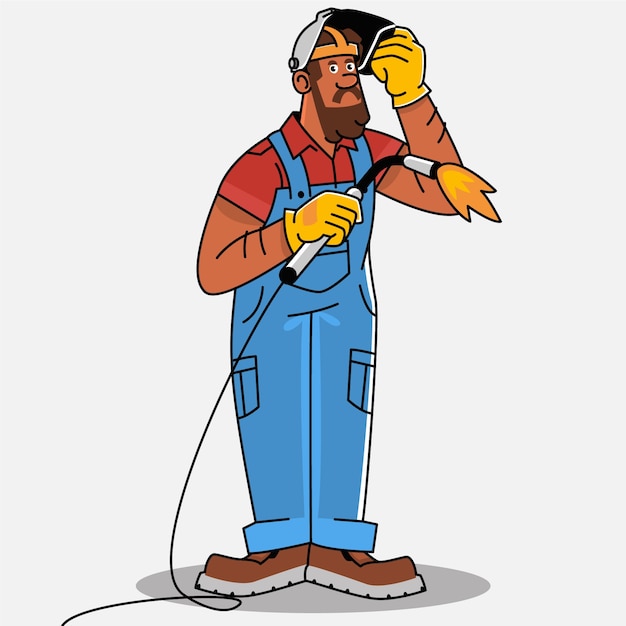 Hand drawn welder  illustration