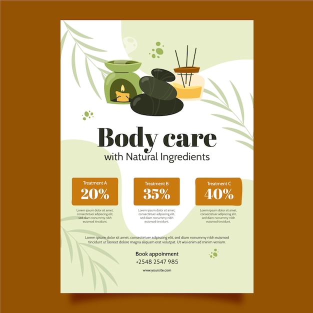 Hand drawn wellness and spa template design