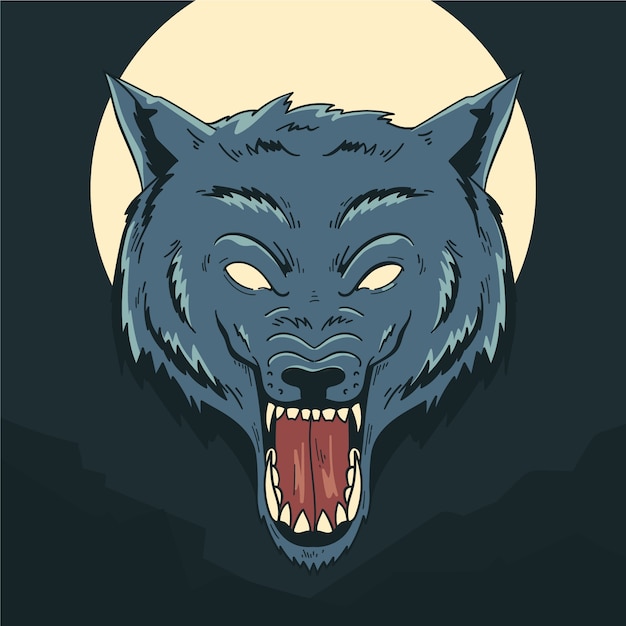 Free vector hand drawn werewolf illustration