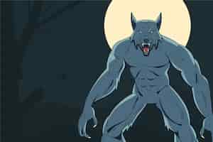 Free vector hand drawn werewolf illustration