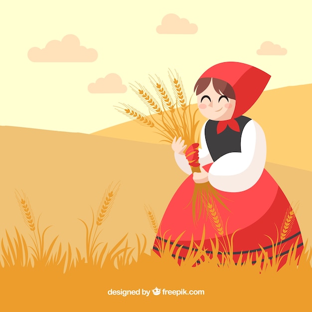 Hand drawn wheat background