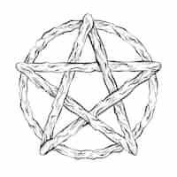 Free vector hand drawn wiccan icon design