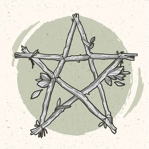 Free vector hand drawn wiccan icon