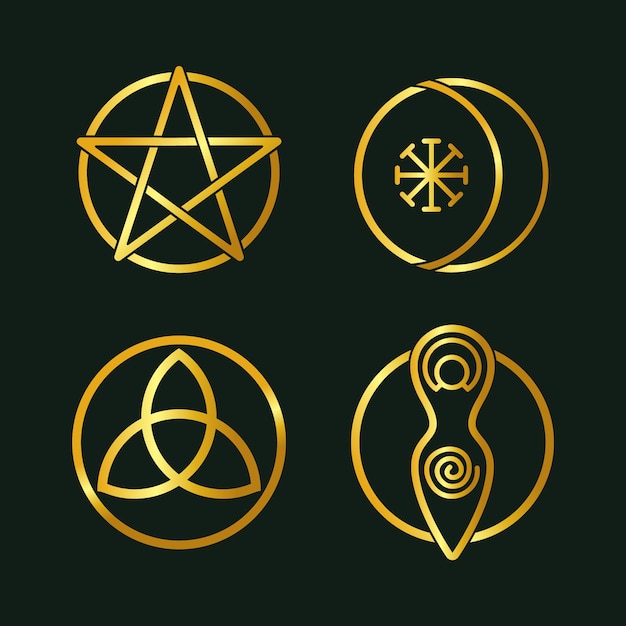 Hand drawn wiccan icons