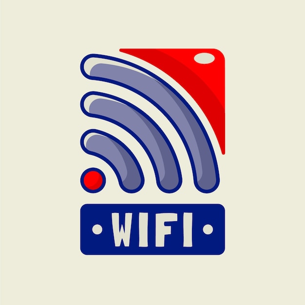 無料ベクター 手描きの wi-fi ロゴデザイン