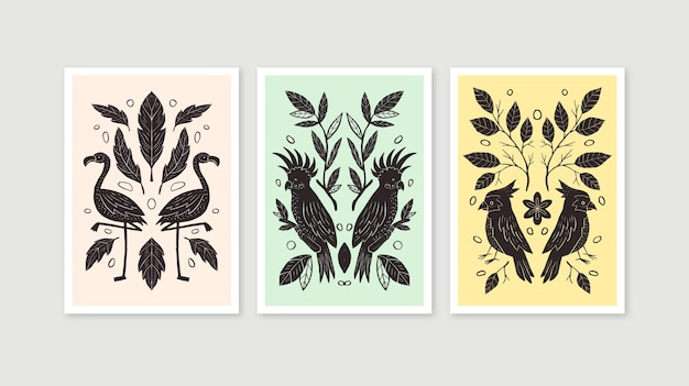 Hand drawn wild animals covers