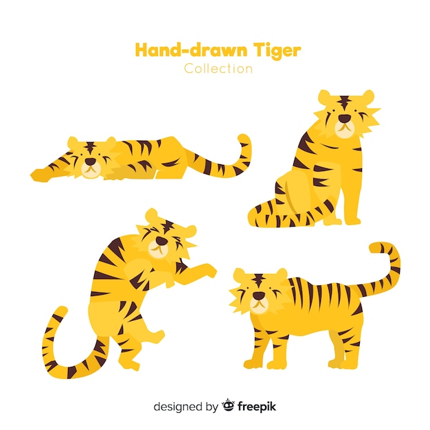 手描きの野生の虎コレクション