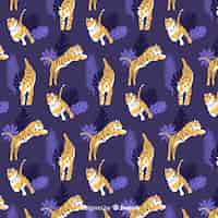 Free vector hand drawn wild tiger pattern