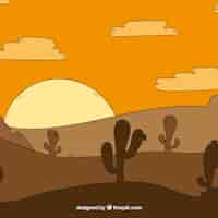 Free vector hand-drawn wild west background in brown tones