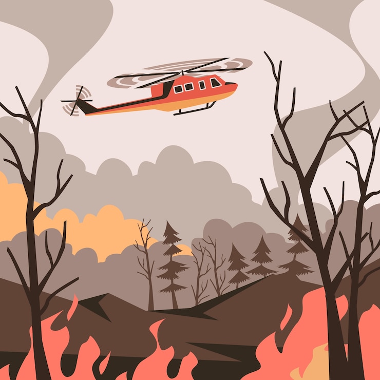 Free Vector hand drawn wildfire illustration