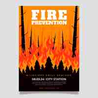 Free vector hand drawn wildfire poster template