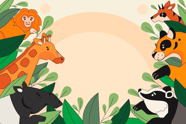 Free Vector hand drawn wildlife background