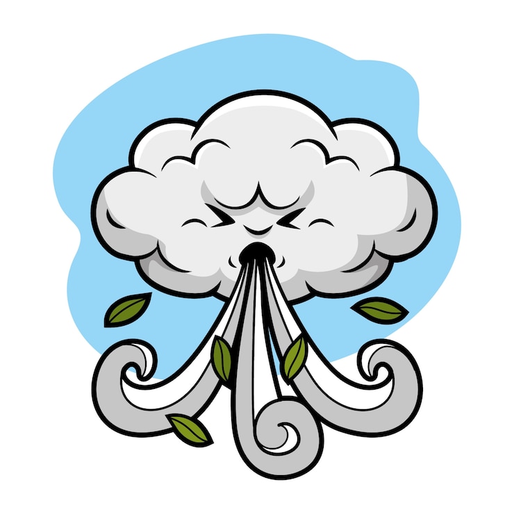 Free Vector hand drawn wind cartoon illustration