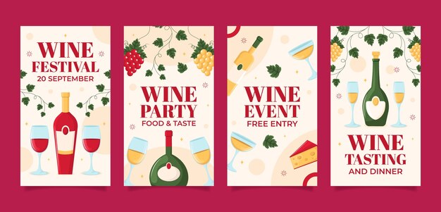 hand drawn wine festival instagram stories