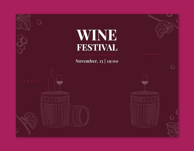 Hand drawn wine festival photocall