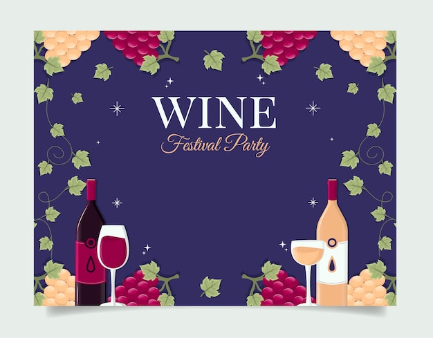 Free vector hand drawn wine party photocall