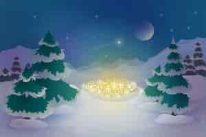 Free vector hand drawn winter background